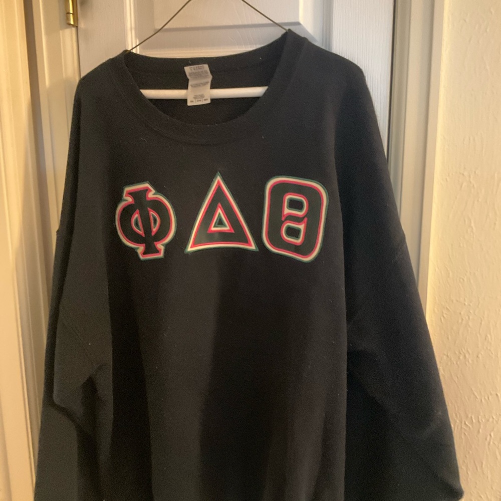 Phi Delta Theta PDT ΦΔΘ Fraternity Letters / Mens Sweatshirt / Black/Green